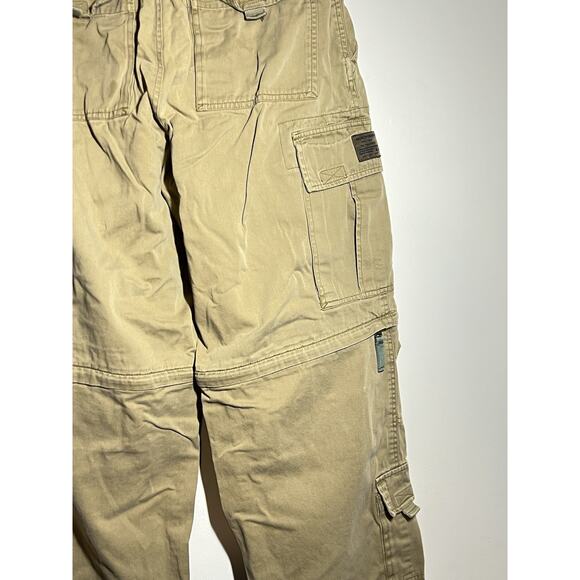 Abercrombie & Fitch VTG 90s Y2K Khaki Baggy Paratrooper Skate Pant M Convertible - Picture 9 of 10